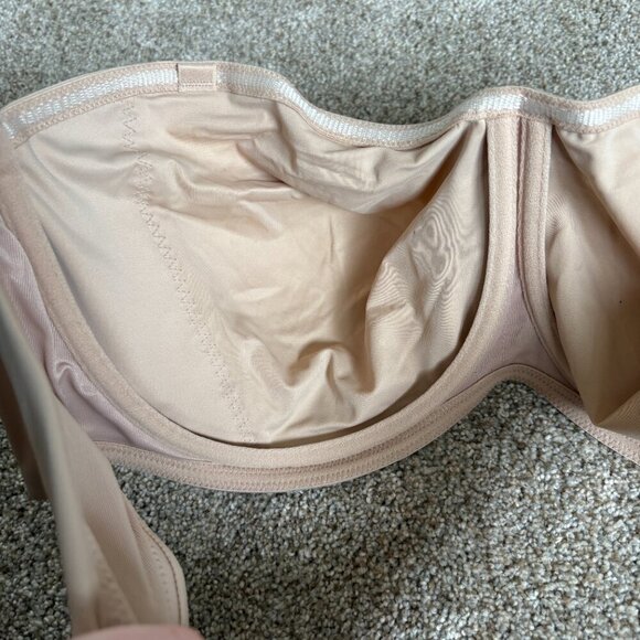 Delimira Women's Underwire Strapless Bra 44DD Cashew NWT Removable Straps - Picture 5 of 7
